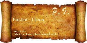 Petter Ilona névjegykártya